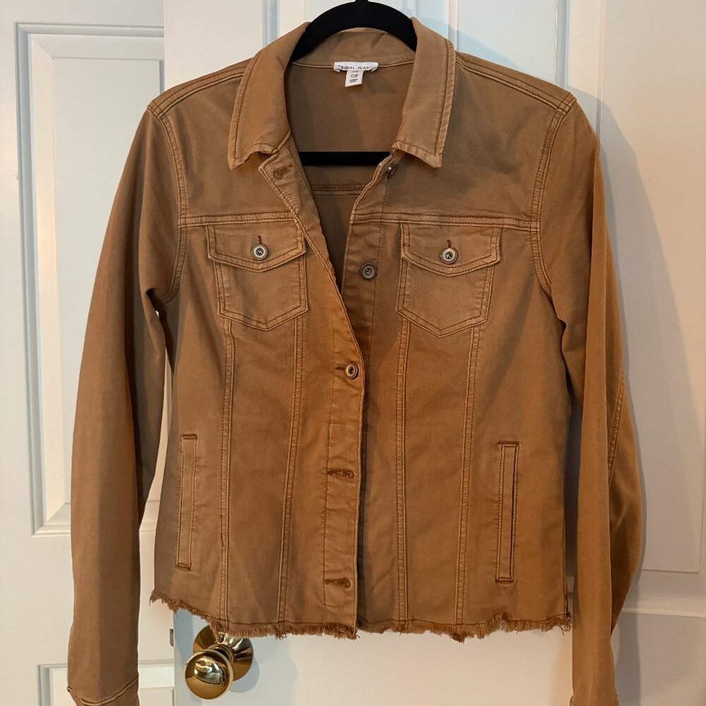 Cropped Tan Jean Jacket - Tribal Jeans, size S